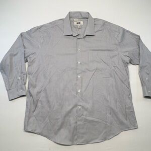 Joseph Abboud Blue & White Micro-Check Button Down Dress Shirt Size 35-36 (18.5)